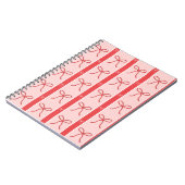 Cute Pink Ribbon Striped Pattern Notizblock (Linke Seite)