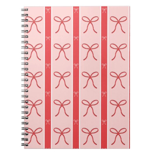 Cute Pink Ribbon Striped Pattern Notizblock (Vorderseite)