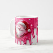 Cute Pink Santa Christmas Mug | Cozy Winter Mug Kaffeetasse (Vorderseite Links)