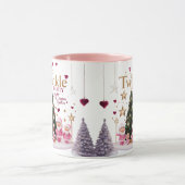 Cute Pink Santa Twinkle Family Personalized Combo Tasse (Zentrum)