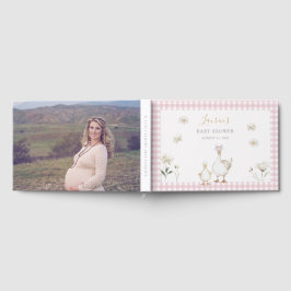 Cute Pink Silly Goose Whimsical Photo Baby Shower Gästebuch