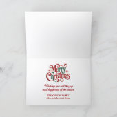 Cute Pink Snowman Christmas Feiertagskarte (Innenseite)