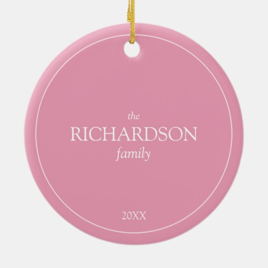 Cute Pink Snowman Christmas Keramik Ornament (Hinten)