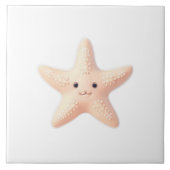 Cute Pink Starfish Fliese (Vorderseite)