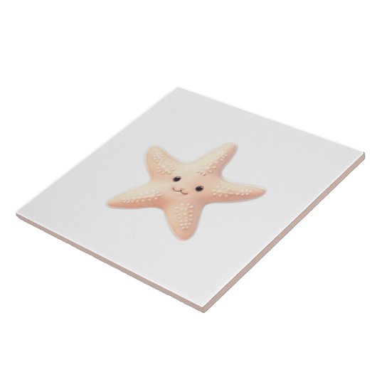 Cute Pink Starfish Fliese (Seite)
