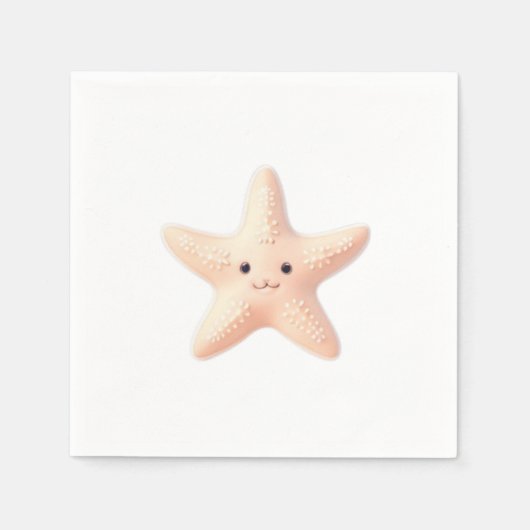 Cute Pink Starfish Serviette (Vorderseite)