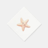 Cute Pink Starfish Serviette (Ecke)