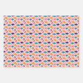 Cute pink sting ray and manta ray fish pattern geschenkpapier set (Vorderseite 3)
