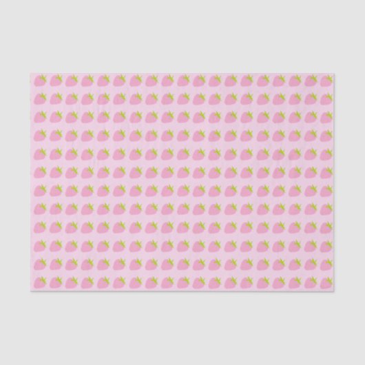 Cute Pink Strawberries Pattern Seidenpapier (Vorderseite)