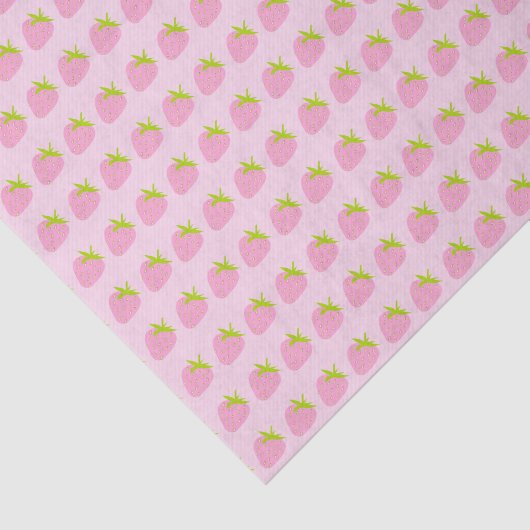 Cute Pink Strawberries Pattern Seidenpapier (Ausschnitt)