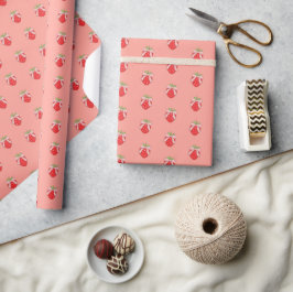 Cute Pink Strawberry Geschenkpapier