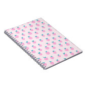 Cute Pink Strawberry Pattern – Kawaii Girly Notizblock (Rechte Seite)