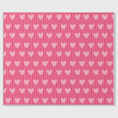 Cute Pink Stripes and Hearts Valentine Pattern Geschenkpapier (Flach)