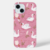 Cute Pink Swan Seamless Pattern Case-Mate iPhone Hülle (Rückseite)