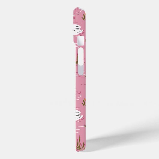 Cute Pink Swan Seamless Pattern Case-Mate iPhone Hülle (Rückseite / Links)