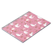 Cute Pink Swan Seamless Pattern Notizblock (Linke Seite)