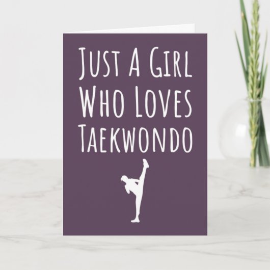 Cute Pink Taekwondo Cards For Baby Girls Kids TKD Karte (Vorderseite)