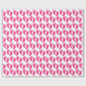 Cute pink tiled baby feet pattern geschenkpapier (Flach)