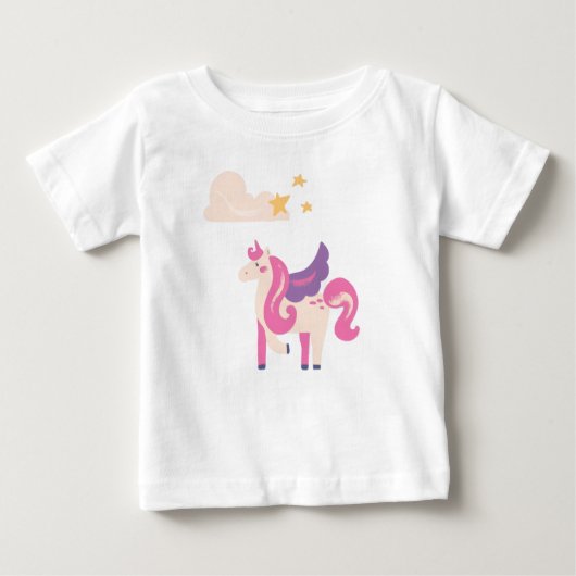 Cute Pink Unicorn Baby T-Shirt (Vorderseite)