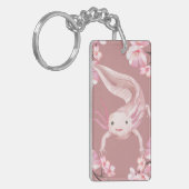 Cute Pink Watercolor Axolotl Keychain Holder Schlüsselanhänger (Vorderseite links)