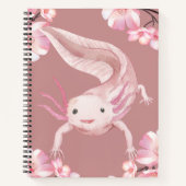 Cute Pink Watercolor Axolotl Spiral Notebook Notizblock (Vorderseite)