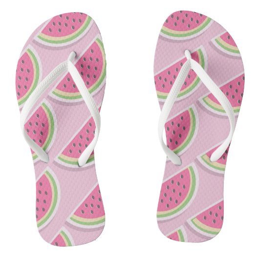 Cute Pink Watermelon Pattern Badesandalen (Fußbett)
