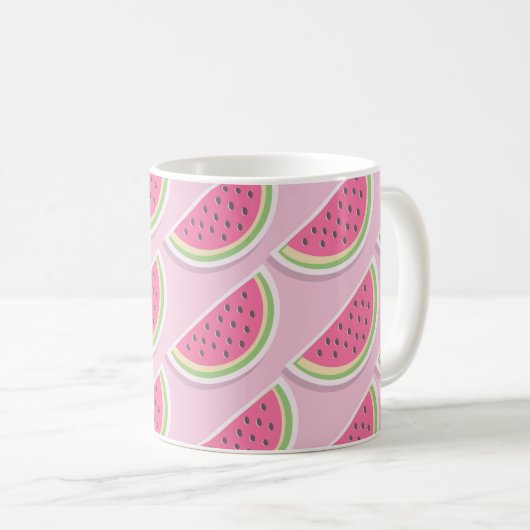 Cute Pink Watermelon Pattern Kaffeetasse (VorderseiteRechts)