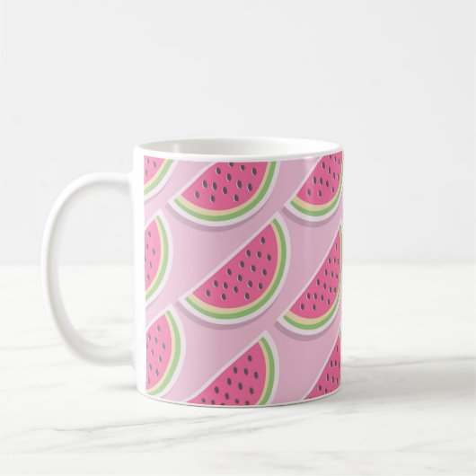 Cute Pink Watermelon Pattern Kaffeetasse (Links)