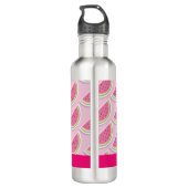 Cute Pink Watermelon Pattern Personalised Edelstahlflasche (Rückseite)