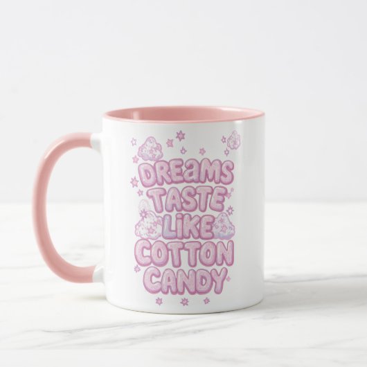 Cute Pink Whimsical Dreamer Typography Tasse (Links)