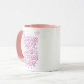 Cute Pink Whimsical Dreamer Typography Tasse (Vorderseite Links)