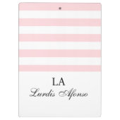 Cute Pink & White Stripe Clipboard  Klemmbrett (Rückseite)