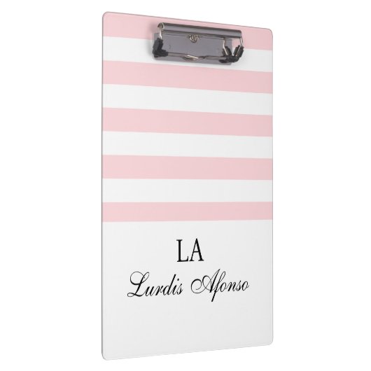Cute Pink & White Stripe Clipboard  Klemmbrett (Rechts)