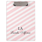 Cute Pink & White Stripe Clipboard Klemmbrett (Vorderseite)