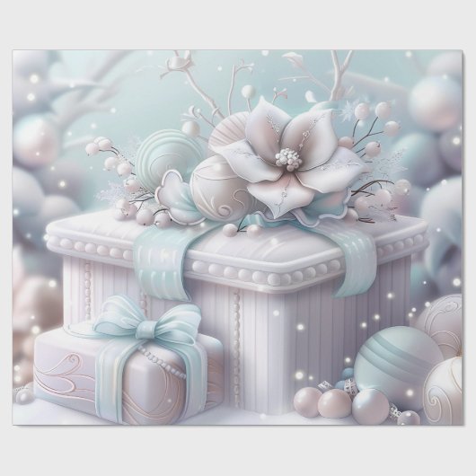 Cute Pink Winter Birthday Geschenkpapier (Flach)