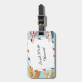 Cute Pink Yellow Blue Customizable Identification  Gepäckanhänger (Vorderseite vertikal)