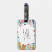 Cute Pink Yellow Blue Customizable Identification  Gepäckanhänger (Rückseite vertikal)