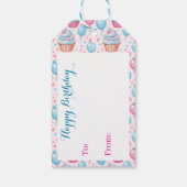 Cute Pink Yorkie Birthday To and From Geschenkanhänger (Rückseite)