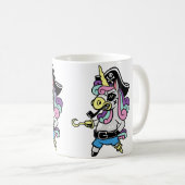 Cute Pirate Captain Unicorn Gift For Lover Magical Kaffeetasse (VorderseiteRechts)