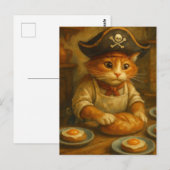 Cute Pirate Cat Baker Postkarte (Vorne/Hinten)