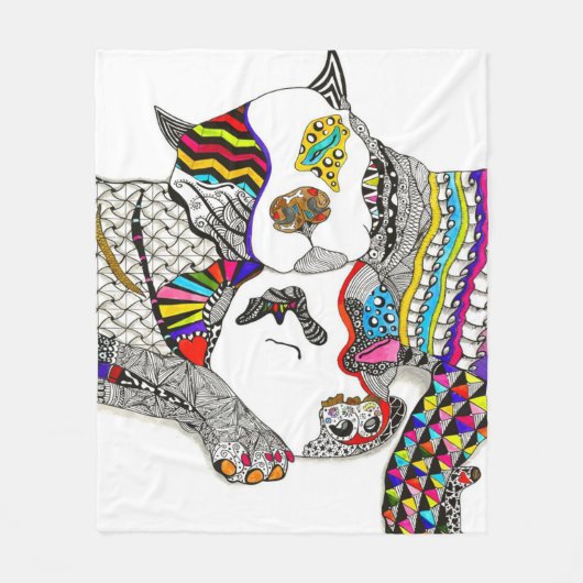 Cute Pit Bull Love You Fleecedecke (Vorderseite)