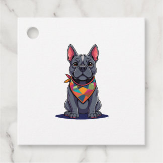 Cute Pitbull Frenchie Dog with Bandana Art Geschenkanhänger
