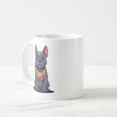 Cute Pitbull Frenchie Dog with Bandana Art Kaffeetasse (Vorderseite Links)