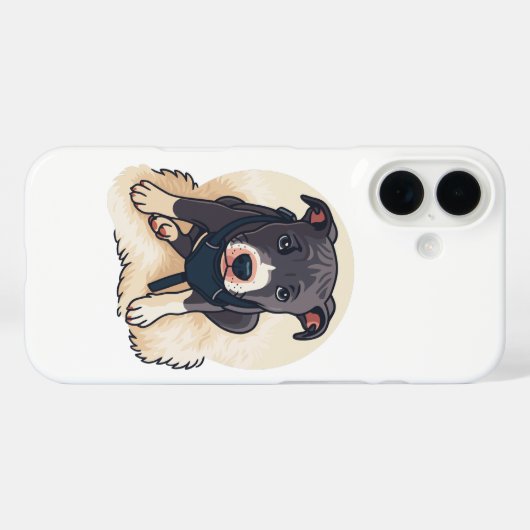 Cute Pitbull Puppy Dog Cartoon Design Case-Mate iPhone Hülle (Rückseite (Horizontal))