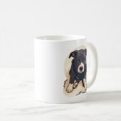 Cute Pitbull Puppy Dog Cartoon Design Kaffeetasse (VorderseiteRechts)