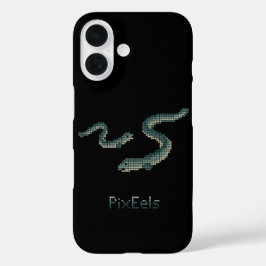 Cute "PixEels" Pixelated Eels Graphic iPhone 16 Hülle