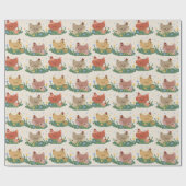 Cute Pixel Chickens Pattern Geschenkpapier (Flach)