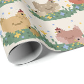 Cute Pixel Chickens Pattern Geschenkpapier (Rolleneckpunkt)