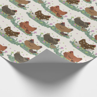 Cute Pixel Chickens Pattern Geschenkpapier