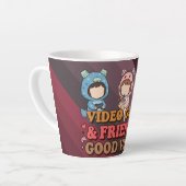 Cute Pixel Gamer Friends Art Piece Milchtasse (Linke Ecke)